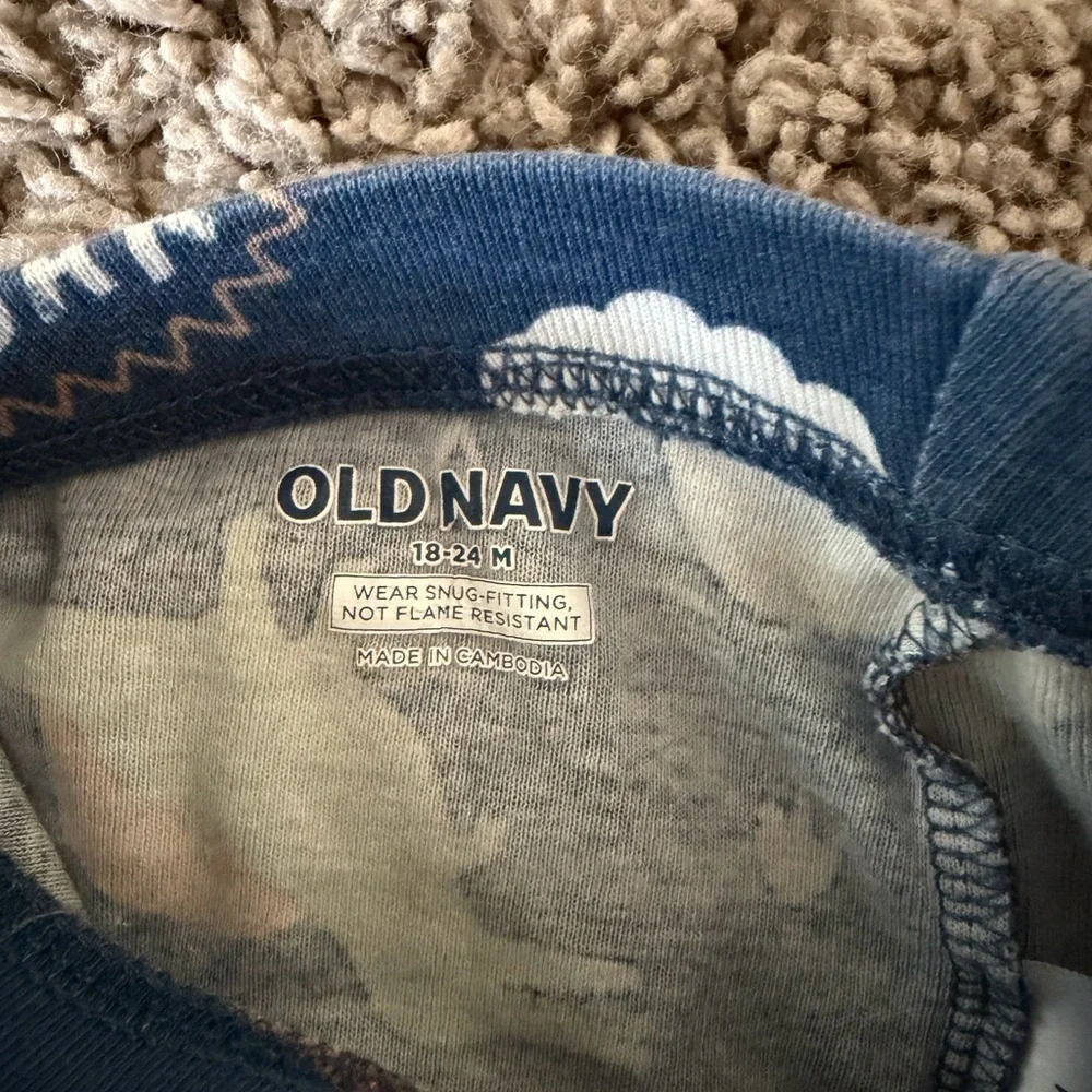 Preloved Old Navy Kids Dinosaur Pajama Set - Blue and Orange